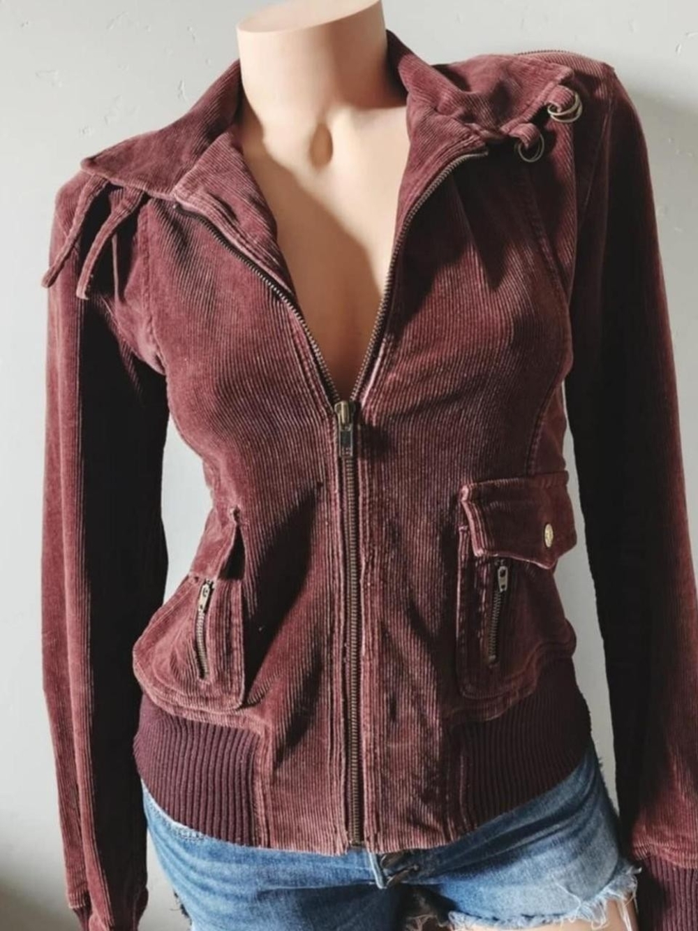 Vintage Y2k Volcom Women’s Corduroy Utility Jacket